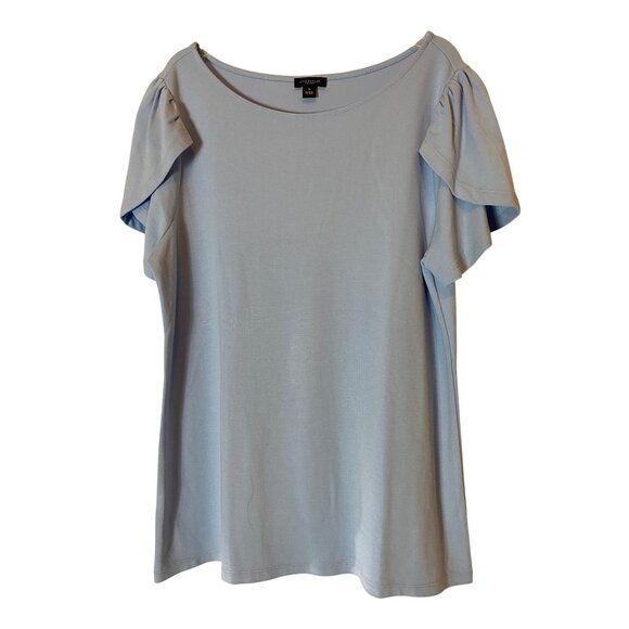 Ann Taylor Factory Light Blue Short Sleeve Top Medium - Picture 1 of 9
